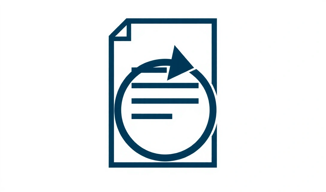 Icona di un documento con una freccia circolare che indica un aggiornamento