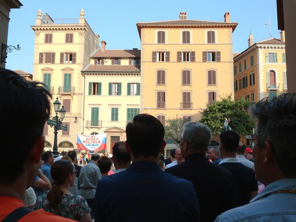 Campagna elettorale in una piazza italiana