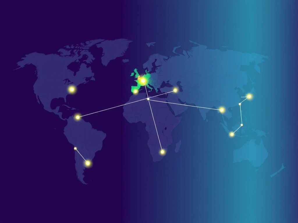 Mappa del mondo con rotte commerciali
