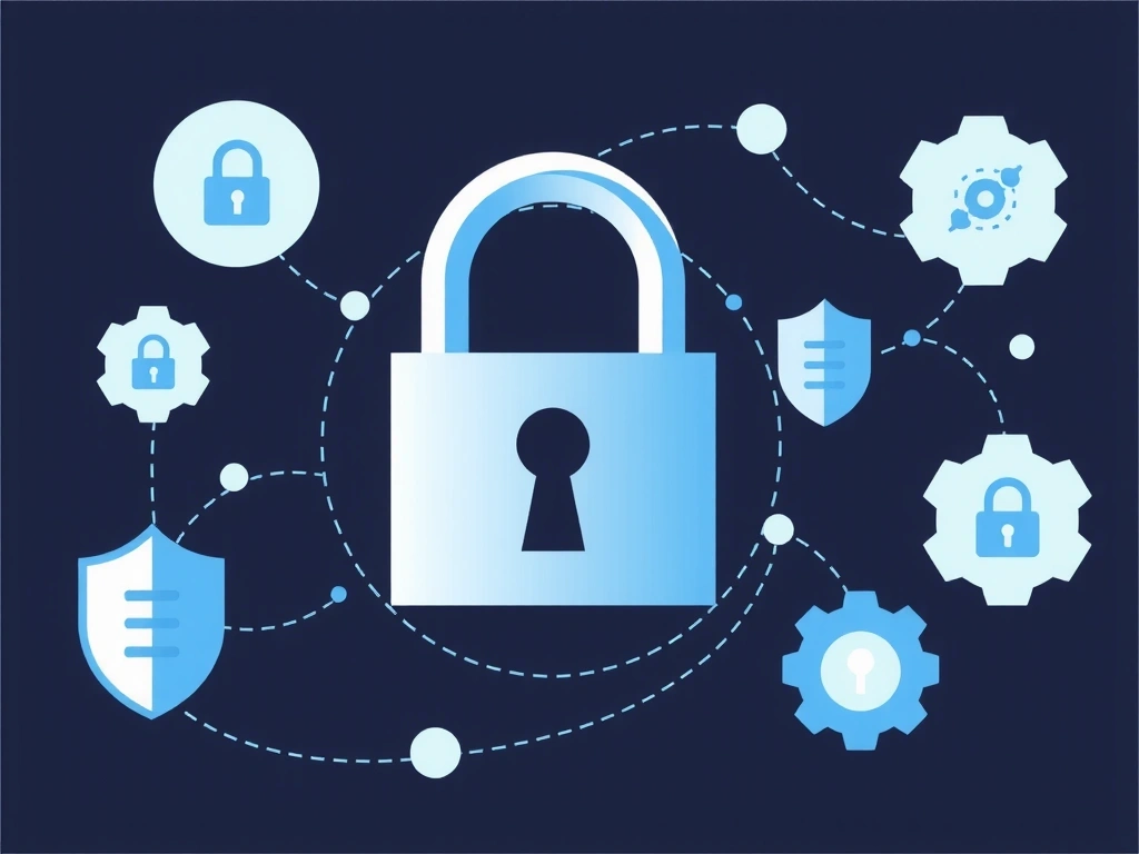 Illustrazione della protezione dei dati personali con un lucchetto e icone digitali
