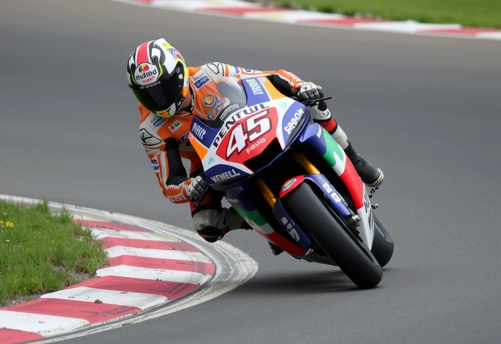 Immagine di un motociclista in pista