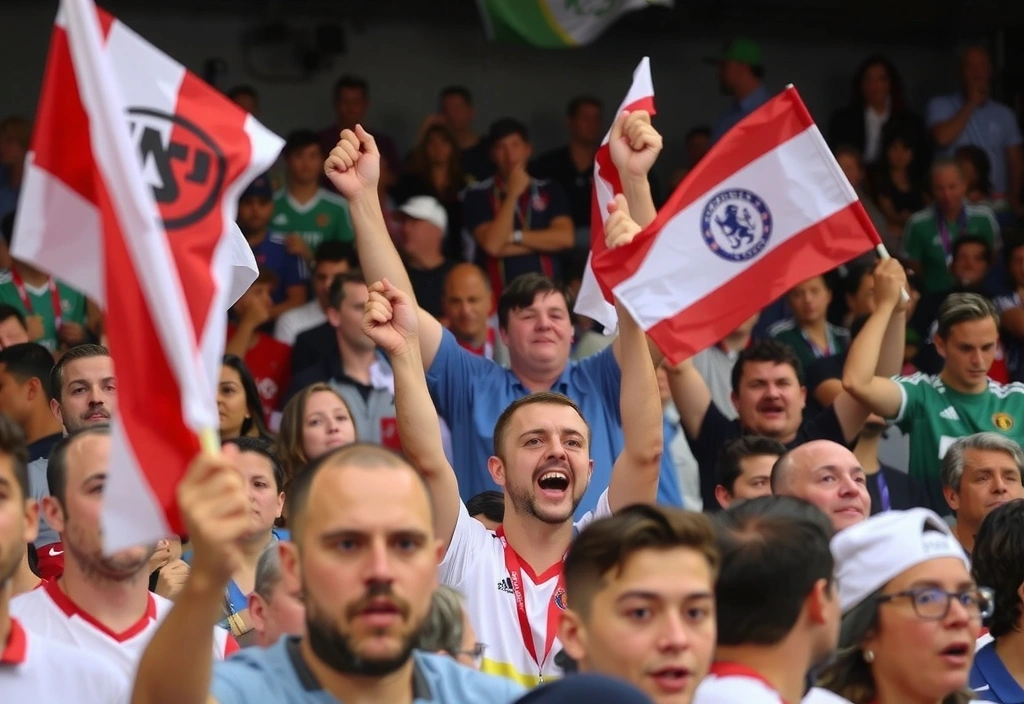 Immagine di tifosi di calcio che festeggiano