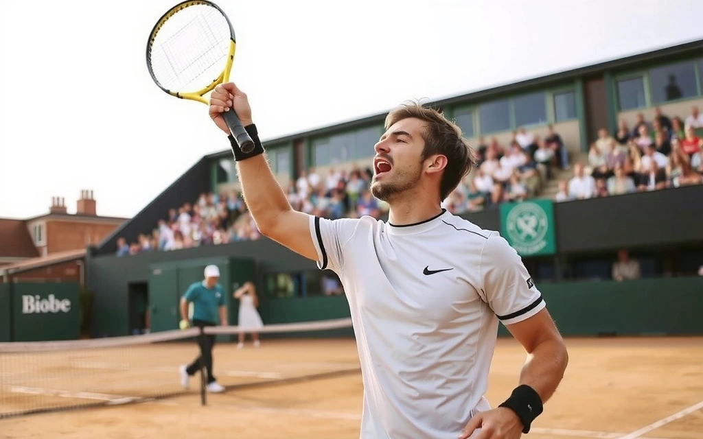 Immagine di un tennista che serve con grande potenza