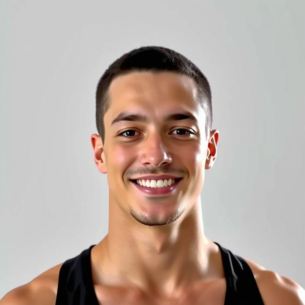 Ritratto di un atleta sorridente e determinato