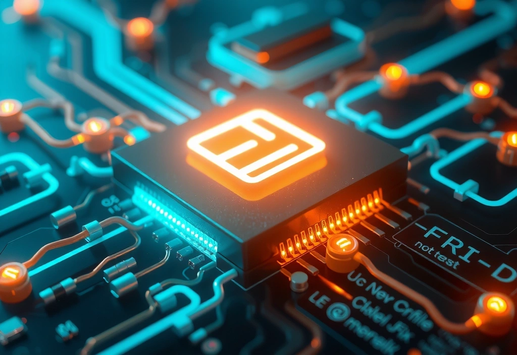 Immagine di un chip futuristico con connessioni neurali