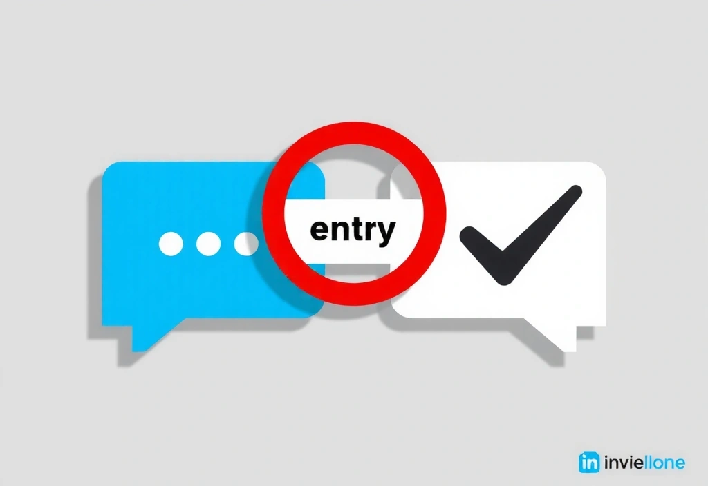 Icone di comunicazione digitale come chat bubble, divieto e spunta, che rappresentano le regole di condotta online.